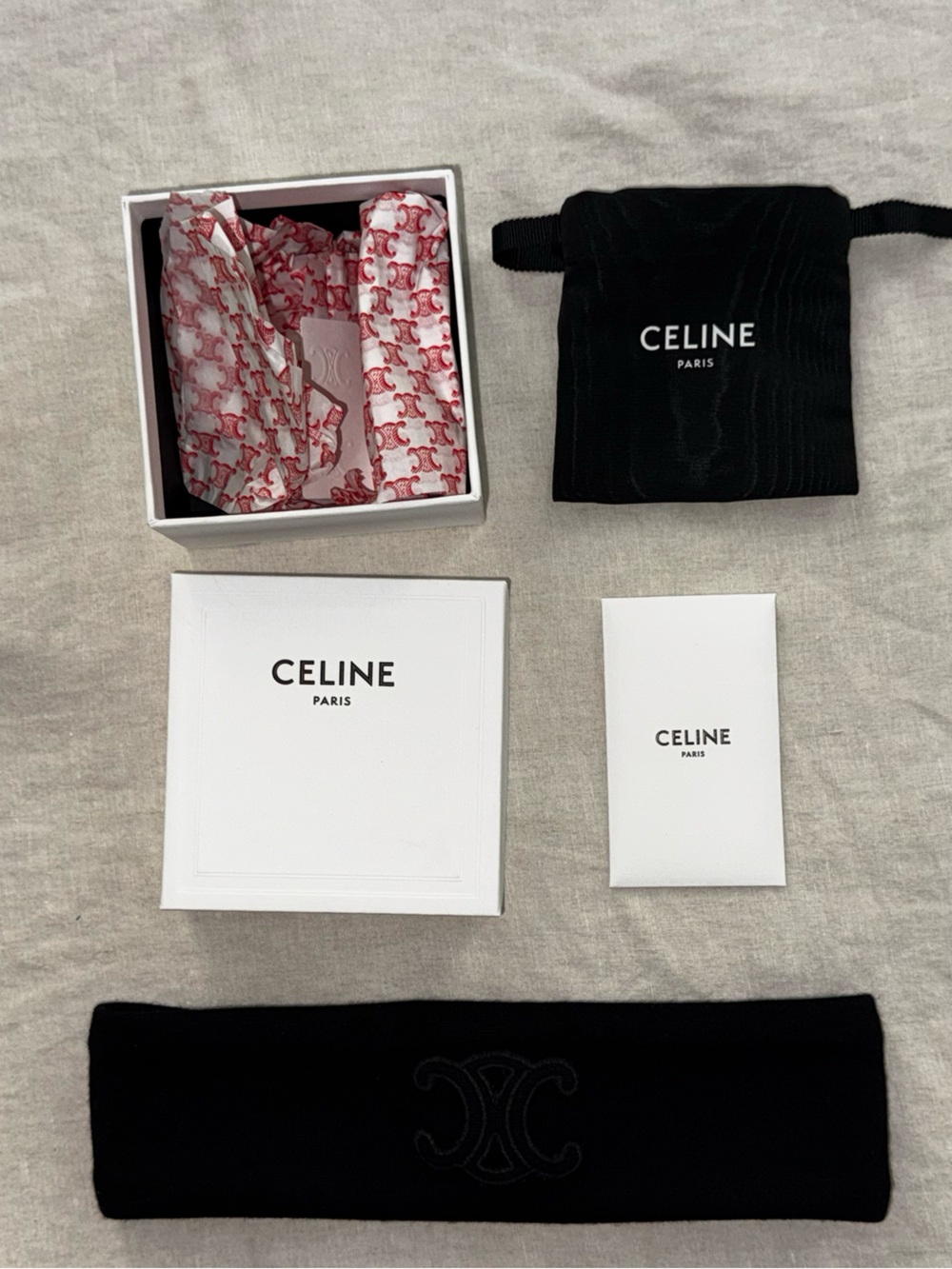 Celine Black Wool triomphe headband
